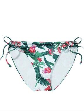 Victoria's Secret Swim Bottoms Blue Palm Print XS NWT